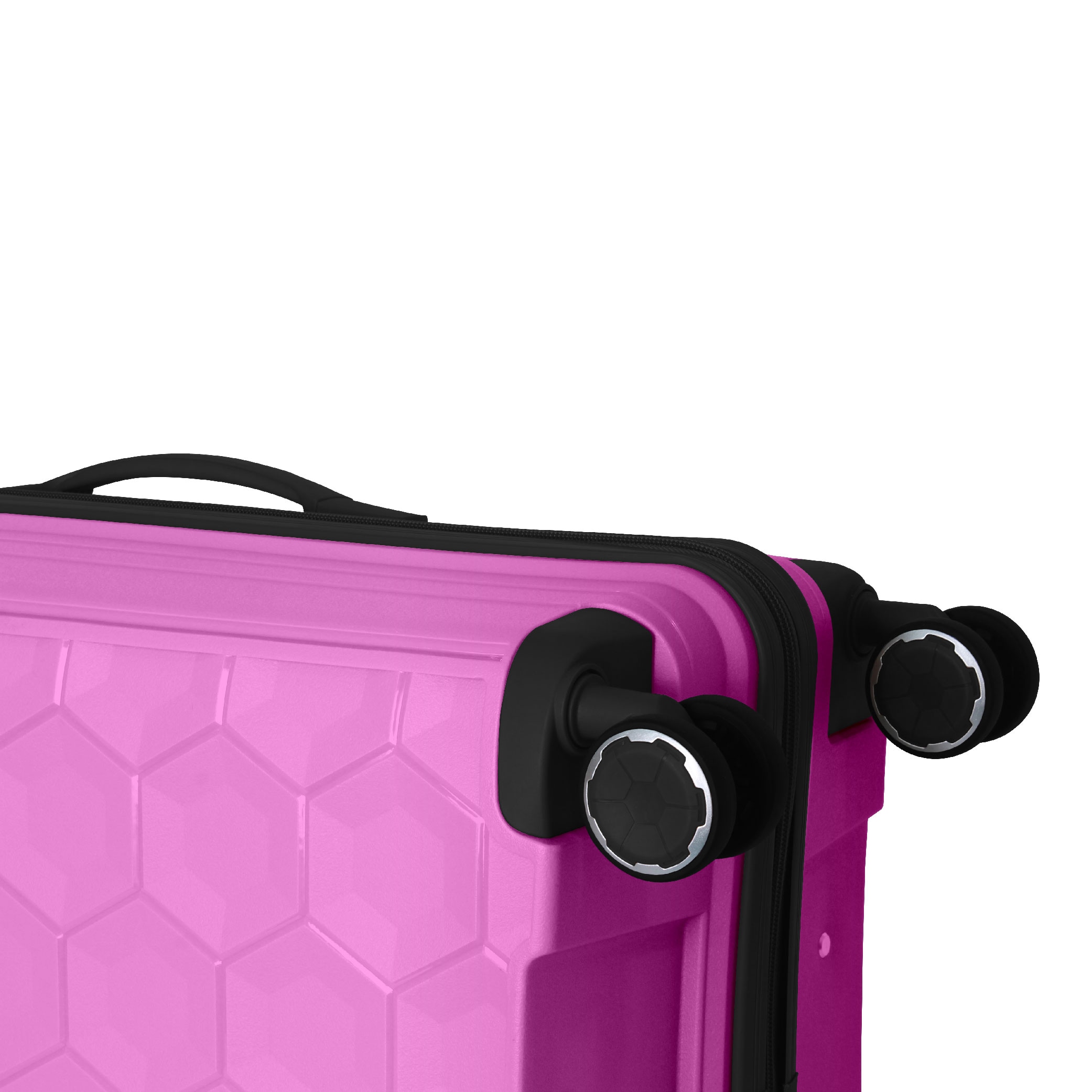 3-Piece Luggage Set Travel Lightweight Suitcases With Rolling Wheels, TSA Lock & Moulded Corner, Carry On Luggages For Business, Trip, (20"/24"/28"), Rose Pink_voghion.com
